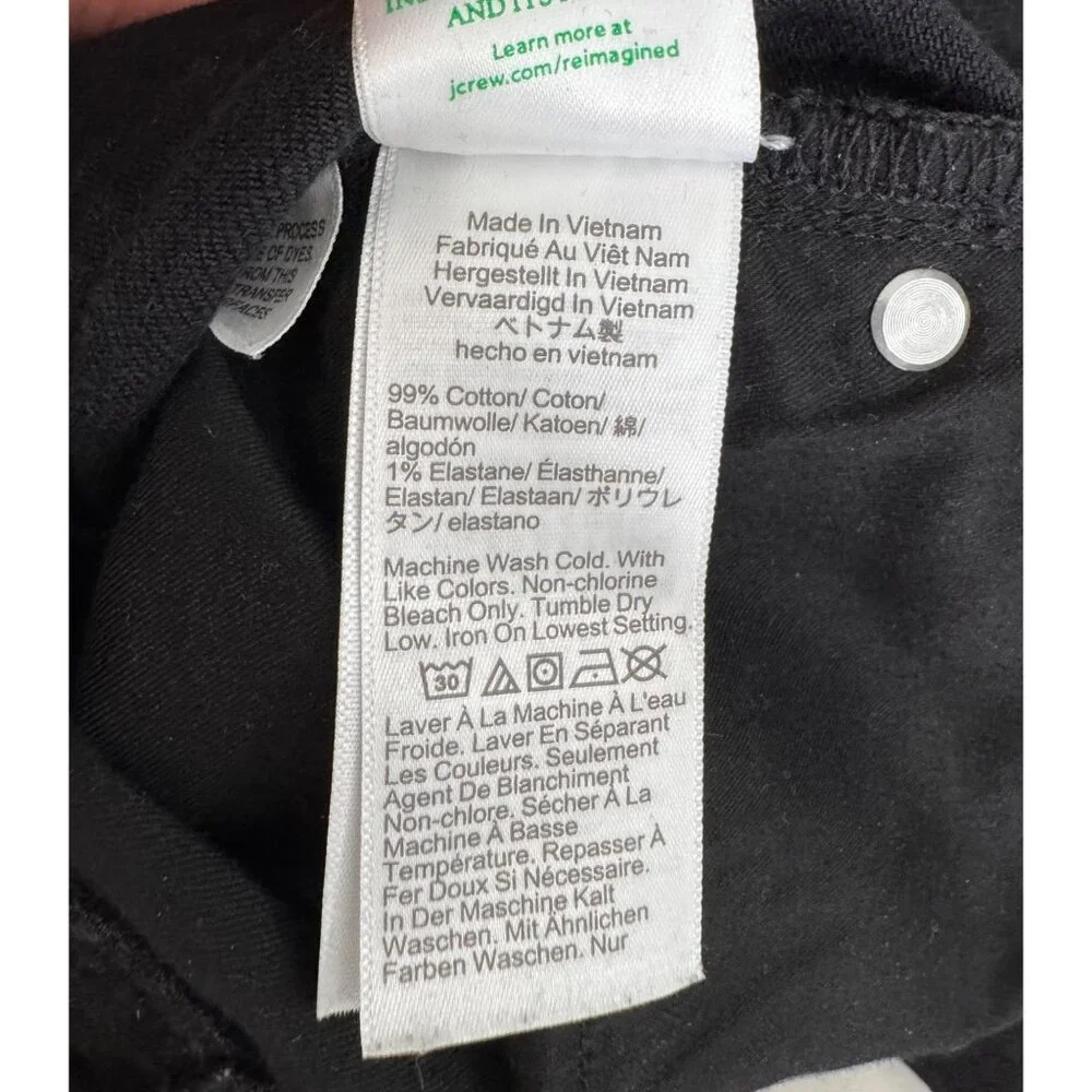 J.crew Denim trouser in 1996 semi-stretch black preppy‎ flare retro 90s sz 27